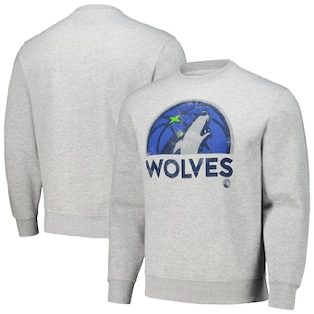 Unisex Stadium Essentials Heather Gray Minnesota Timberwolves Hometown Pullover Sweatshirt