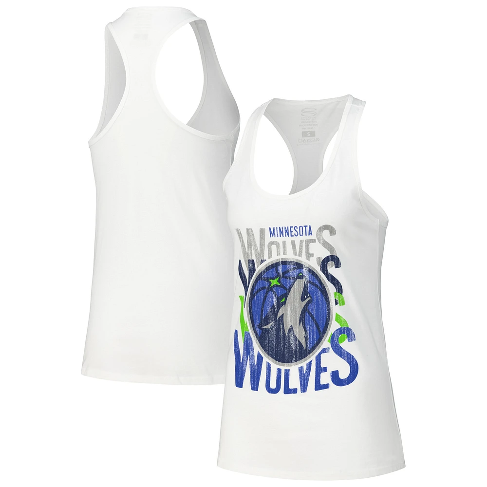 Women's Stadium Essentials White Minnesota Timberwolves Dedication Tank Top