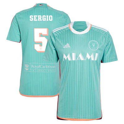 Men's adidas Sergio Busquets Aqua Inter Miami CF 2024 Archive Replica Jersey