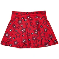 Girls Youth ZooZatz Red Georgia Bulldogs Star Flowy Skort