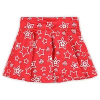 Girls Youth ZooZatz Scarlet Ohio State Buckeyes Star Flowy Skort