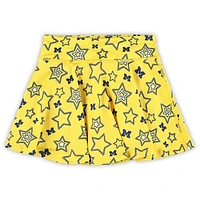 Girls Youth ZooZatz Maize Michigan Wolverines Star Flowy Skort