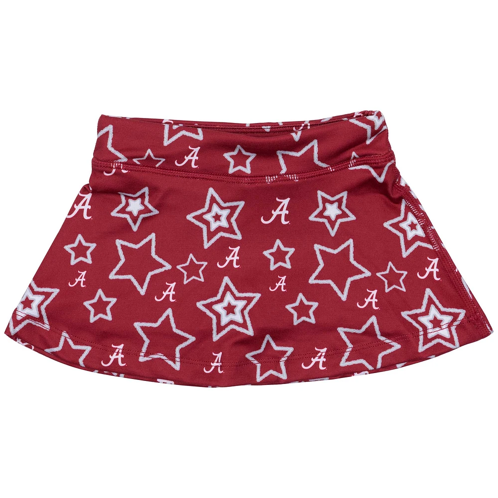 Girls Toddler ZooZatz Crimson Alabama Tide Star Flowy Skort