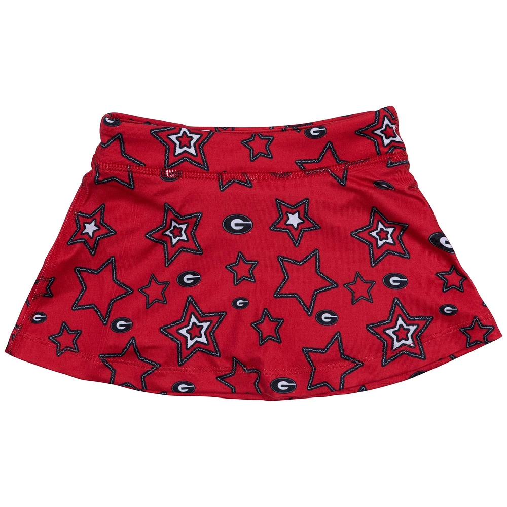 Girls Toddler ZooZatz Red Georgia Bulldogs Star Flowy Skort