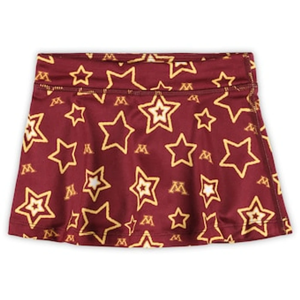 Girls Toddler ZooZatz Maroon Minnesota Golden Gophers Star Flowy Skort