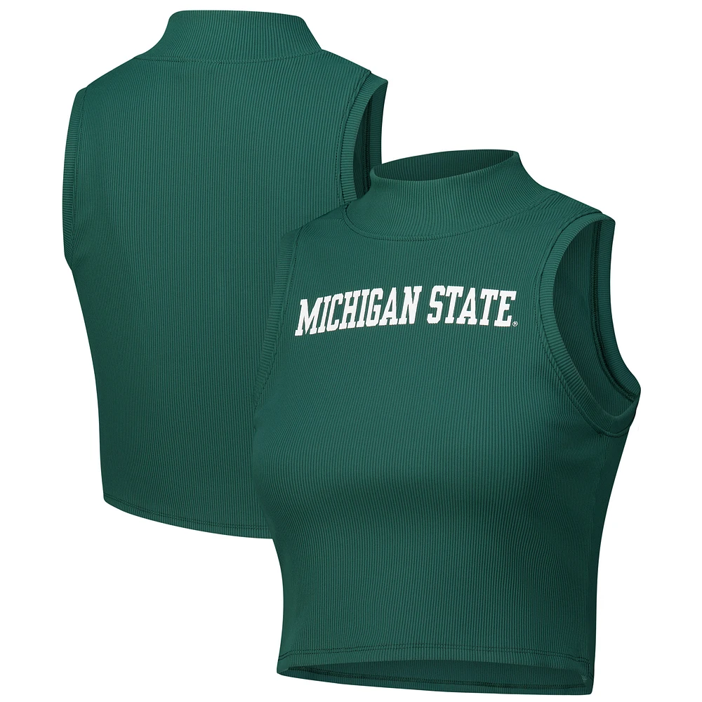 Women's ZooZatz Green Michigan State Spartans Cropped Tank Top