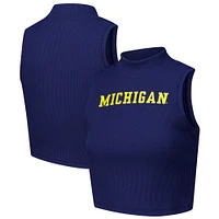 Women's ZooZatz Navy Michigan Wolverines Cropped Tank Top