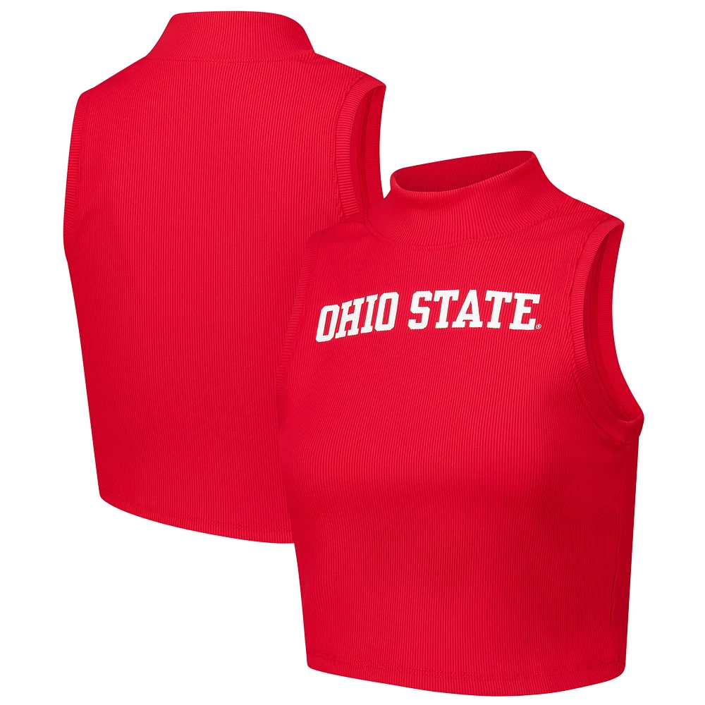 Women's ZooZatz Scarlet Ohio State Buckeyes Cropped Tank Top