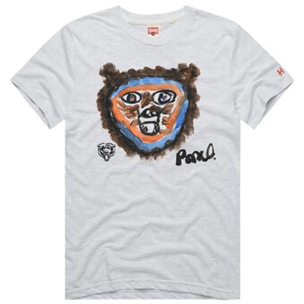 Men's Homage Rome Odunze Ash Chicago Bears Rookie Paint Tri-Blend T-Shirt