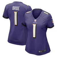 Women's Nike Number 1 Bride Purple Baltimore Ravens Game Jersey