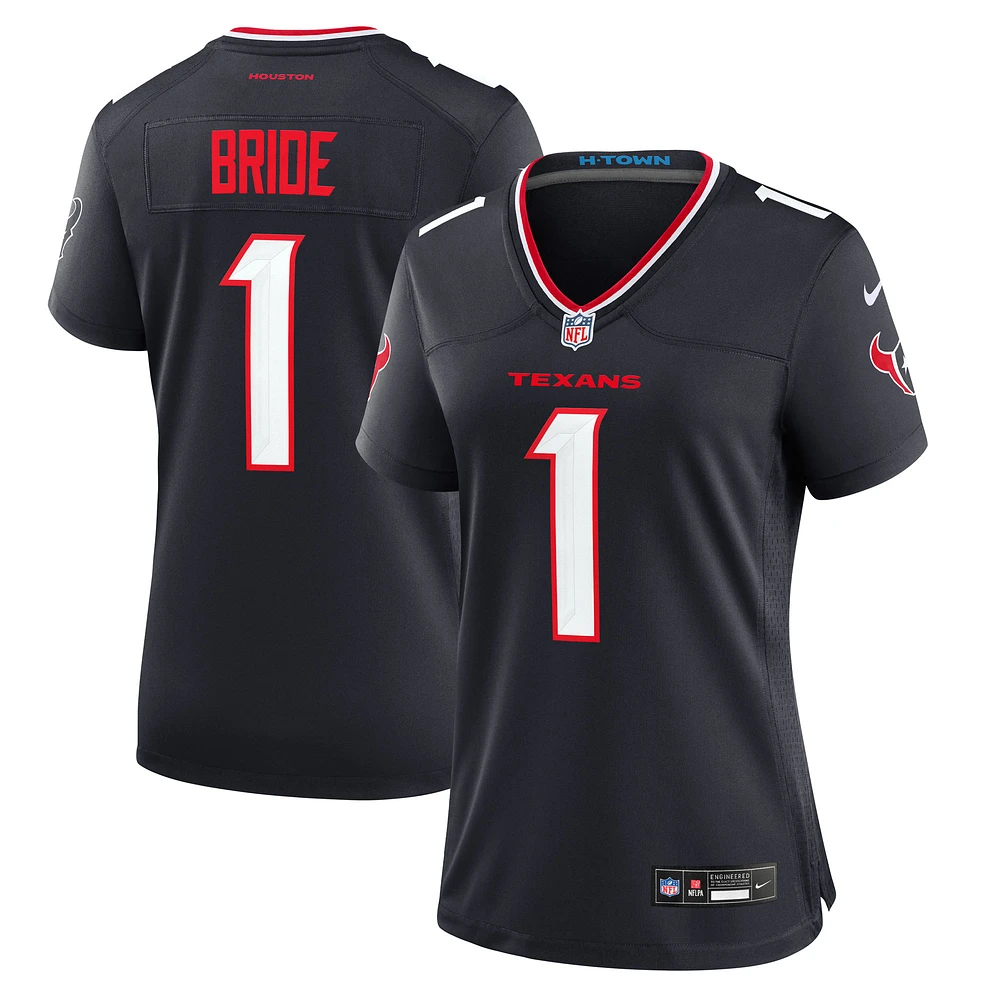 Women's Nike Number 1 Bride Navy Houston Texans Game Jersey