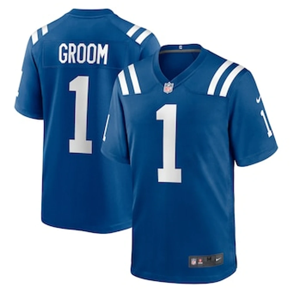 Men's Nike Number 1 Groom Royal Indianapolis Colts Game Jersey