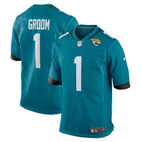 Men's Nike Number 1 Groom Teal Jacksonville Jaguars Game Jersey