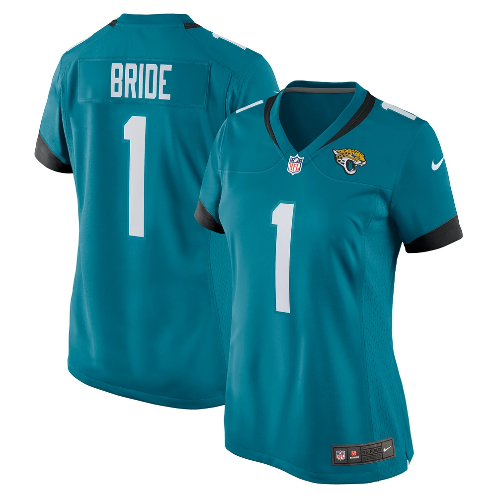 Women's Nike Number 1 Bride Teal Jacksonville Jaguars Game Jersey