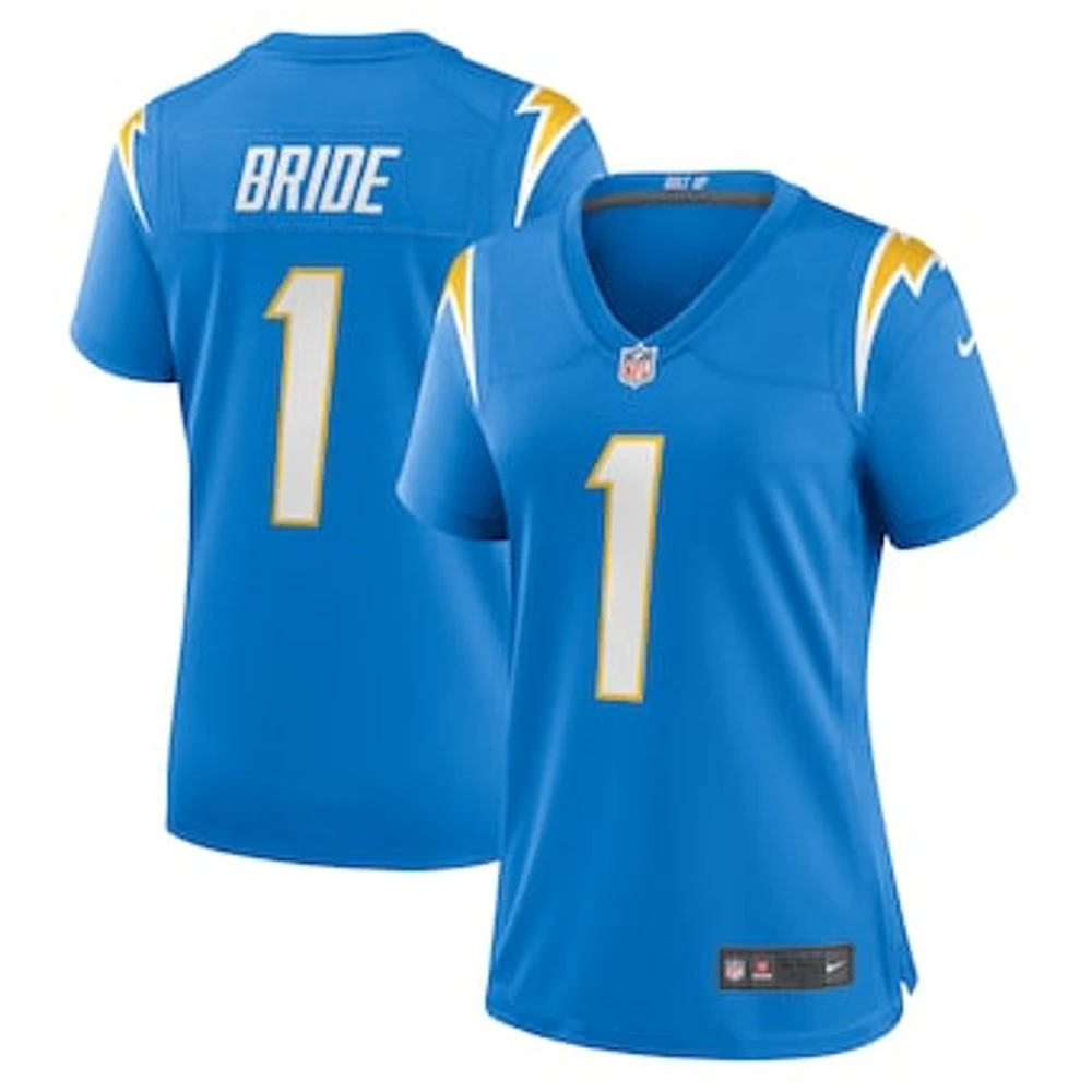 Women's Nike Number 1 Bride Powder Blue Los Angeles Chargers Game Jersey