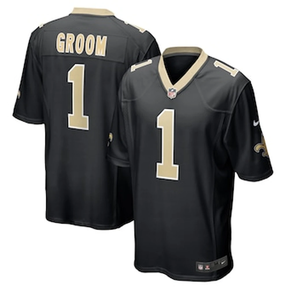 Men's Nike Number 1 Groom Black New Orleans Saints Game Jersey