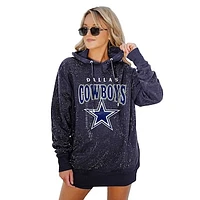 Women's Gameday Couture Navy Dallas Cowboys All-Over Micro Rhinestone Sparkle Pullover Hooded