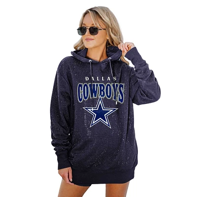 Women's Gameday Couture Navy Dallas Cowboys All-Over Micro Rhinestone Sparkle Pullover Hooded