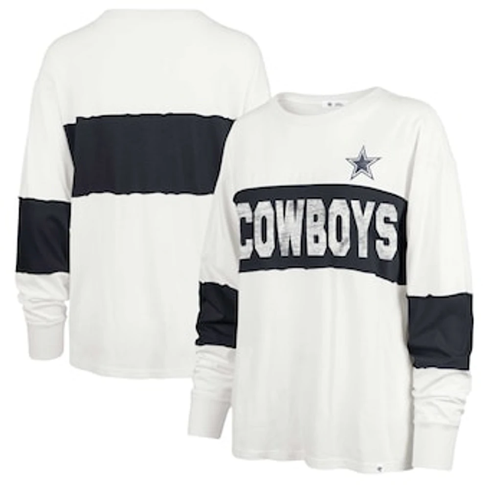 Women's '47 Cream Dallas Cowboys Clubhouse Pride Taylor Long Sleeve T-Shirt