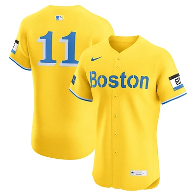 Men's Nike Rafael Devers Gold Boston Red Sox City Connect Sponsor Patch Elite Jersey