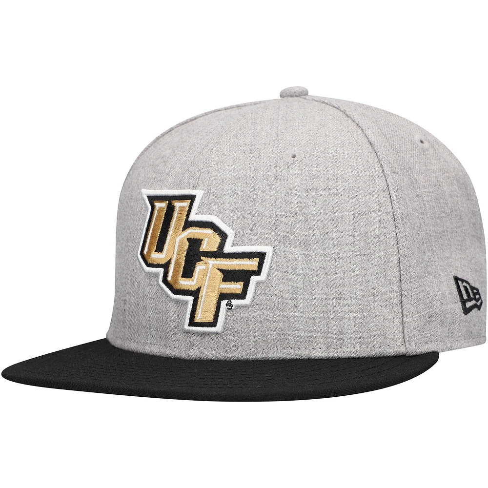 Men's New Era Heather Gray UCF Knights Logo 9FIFTY Snapback Hat