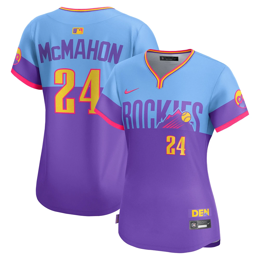 Women's Nike Ryan McMahon Purple/Light Blue Colorado Rockies 2025 City Connect Limited Player Jersey