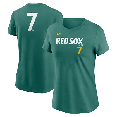 Women's Nike Masataka Yoshida Green Boston Red Sox 2025 City Connect Fuse Name & Number T-Shirt