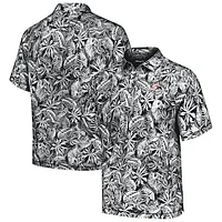 Men's Tommy Bahama Black Kyle Larson Sport Tropical Score IslandZone Polo