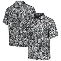 Men's Tommy Bahama Black Kyle Larson Sport Tropical Score IslandZone Polo