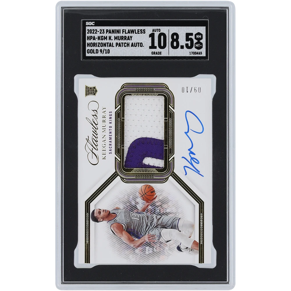 Keegan Murray Sacramento Kings Autographed 2022-23 Panini Flawless Horizontal RPA Gold #HPA-KGM #9/10 SGC Authenticated 8.5/10 Rookie Card