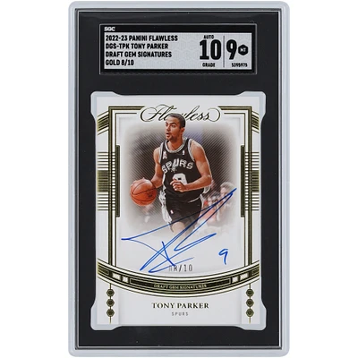 Tony Parker San Antonio Spurs Autographed 2022-23 Panini Flawless Draft Gem #DGS-TPK #8/10 SGC Authenticated 9/10 Card
