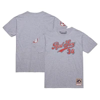 Men's Mitchell & Ness David Ortiz Grey Heather Boston Red Sox Cooperstown Collection Player T-Shirt