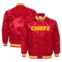 Youth Mitchell & Ness Red Kansas City Chiefs Satin Raglan Full-Snap Jacket