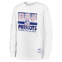 Youth White New England Patriots Retro Big Game Fleece Pullover Sweatshirt