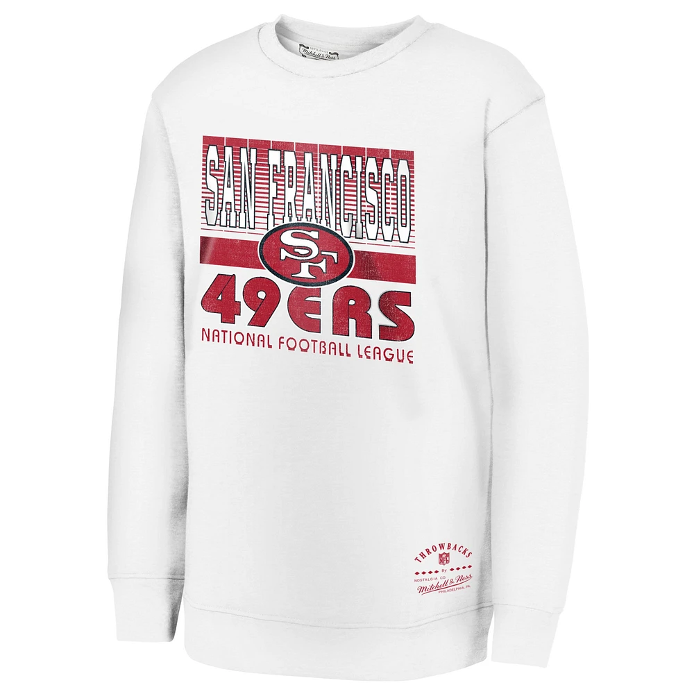 Youth White San Francisco 49ers Retro Big Game Fleece Pullover Sweatshirt