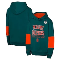 Youth Aqua Miami Dolphins Retro Fleece Pullover Hoodie