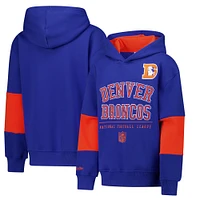 Youth Royal Denver Broncos Retro Fleece Pullover Hoodie