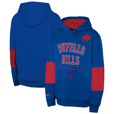 Youth Royal Buffalo Bills Retro Fleece Pullover Hoodie