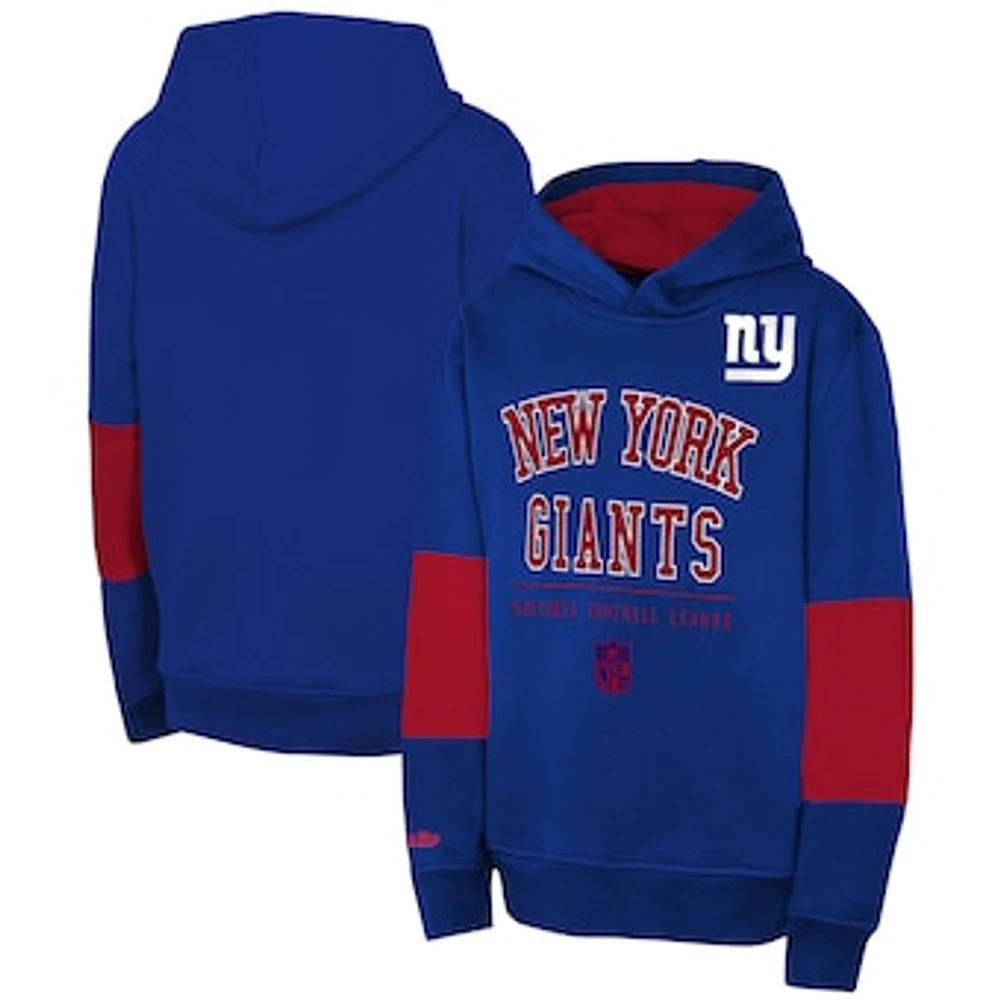 Youth Royal New York Giants Retro Fleece Pullover Hoodie