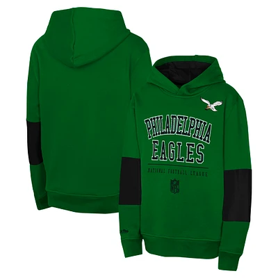 Youth Kelly Green Philadelphia Eagles Retro Fleece Pullover Hoodie