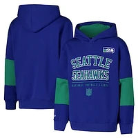 Youth Royal Seattle Seahawks Retro Fleece Pullover Hoodie