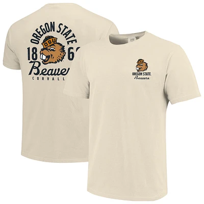 Men's Cream Oregon State Beavers Comfort Colors Mascot Overlay T-Shirt