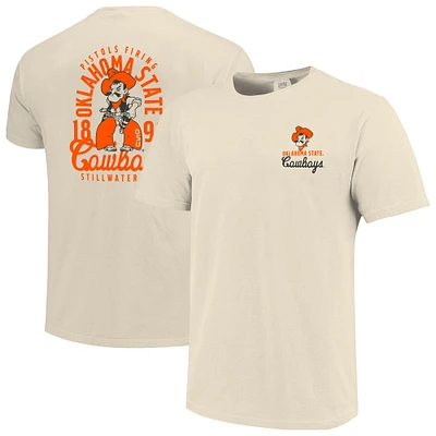 Men's Cream Oklahoma State Cowboys Comfort Colors Mascot Overlay T-Shirt