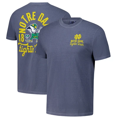 Men's Navy Notre Dame Fighting Irish Comfort Colors Mascot Overlay T-Shirt