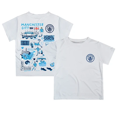 Toddler Vive La Fete  White Manchester City Impressions Artwork T-Shirt