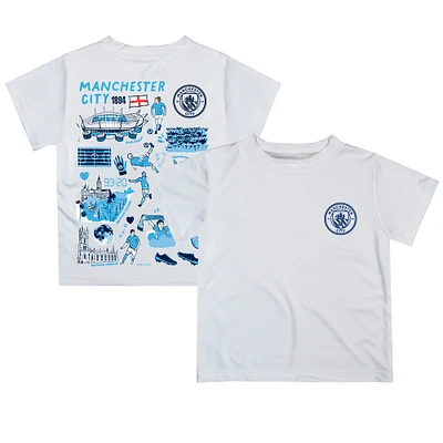 Youth Vive La Fete White Manchester City Impressions Artwork T-Shirt