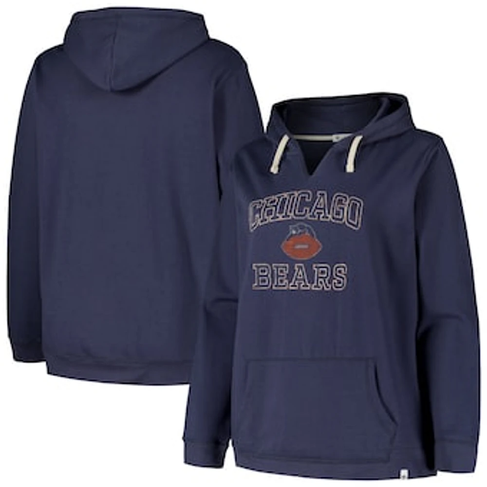 Women's '47  Navy Chicago Bears Plus Clarity Kennedy Pullover Hoodie