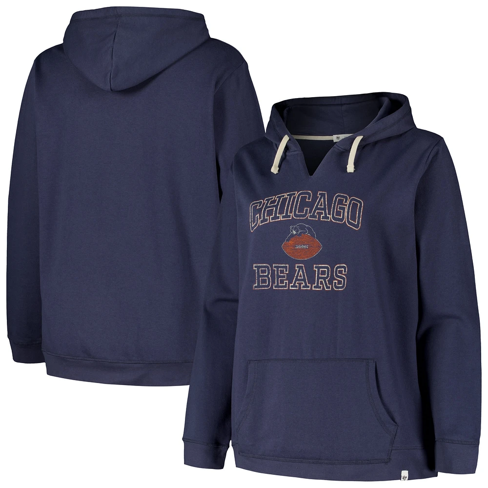 Women's Profile  Navy Chicago Bears Plus Kennedy Pullover Hoodie