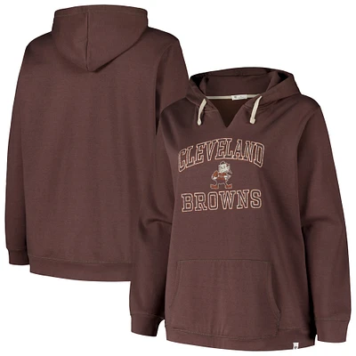 Women's Profile  Brown Cleveland Browns Plus Kennedy Pullover Hoodie