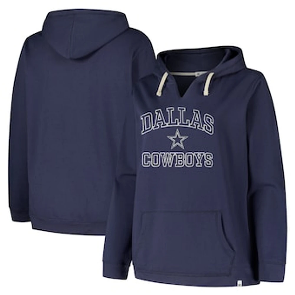 Women's '47  Navy Dallas Cowboys Plus Clarity Kennedy Pullover Hoodie